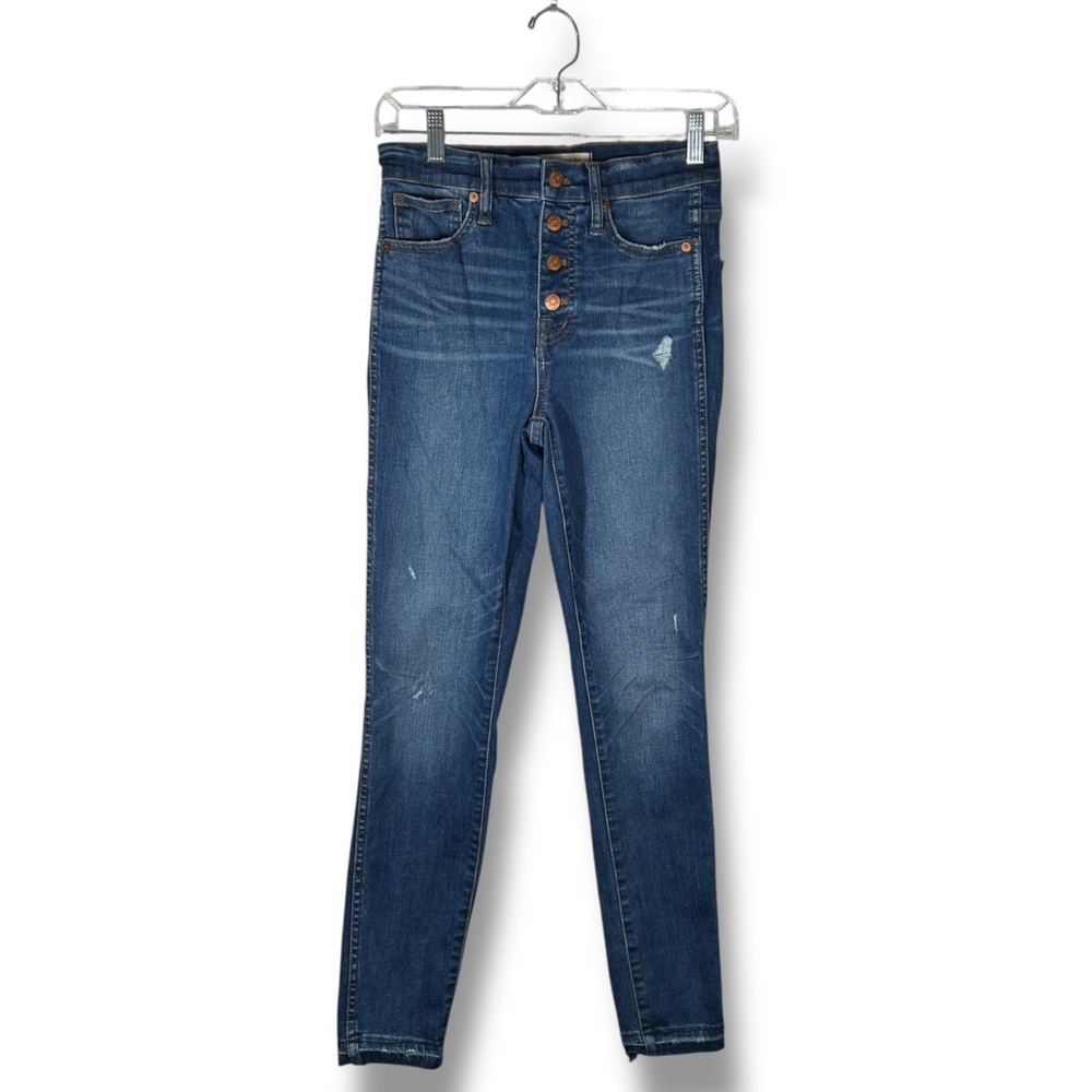 Madewell Dark Wash Distressed 10 Inch High Rise Skinny Jeans Size 25 - “Olwin”